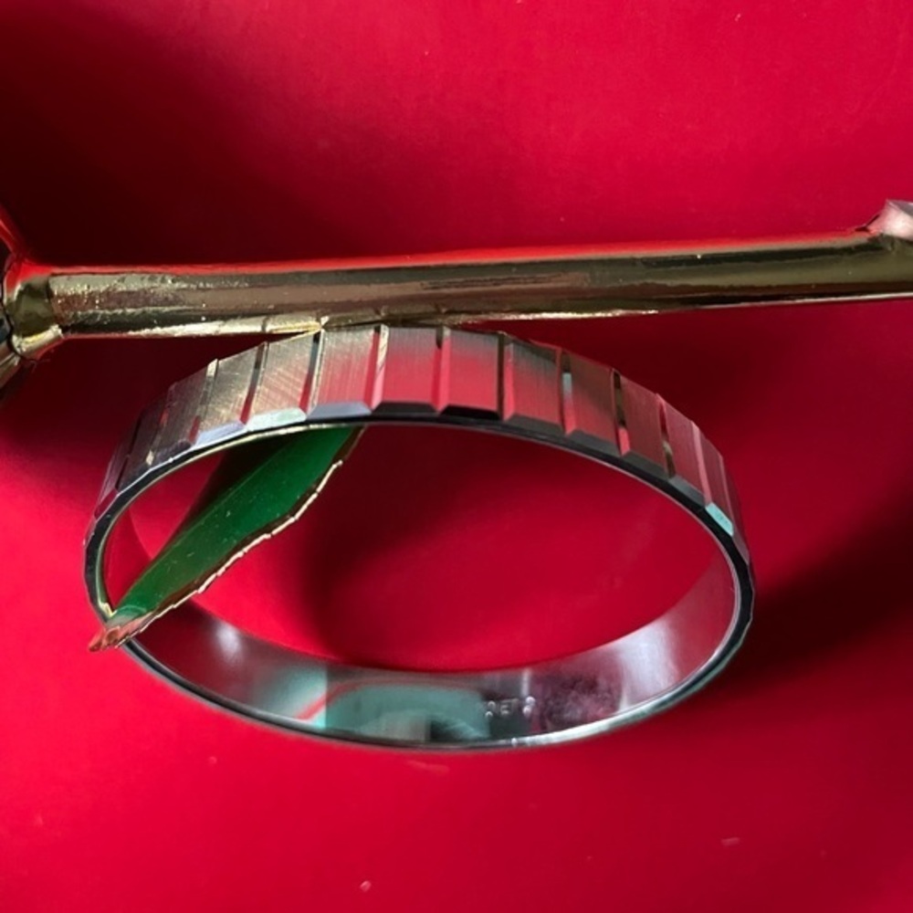 Monet Silver-Toned Geometric Bangle
